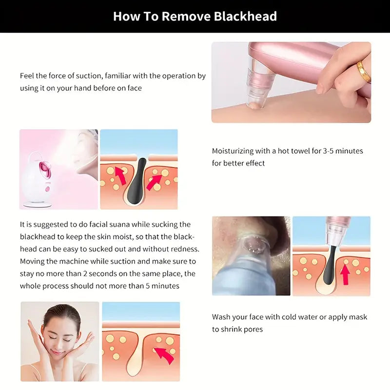 Bubble Black Head Remover, Vacuum Pore Cleaner, Acne Cleanser, Black Spots Removal, Face Nose Deep Cleaning Tools, Pimple Pore Cleansing Device, Beauty Skin Care Tool, 5 Sensors USB Rechargeable Blackhead Vacuum Cleaner Kit for Women and Men Bubble Black Head Remover, Vacuum Pore Cleaner, Acne Cleanser, Black Spots Removal, Face Nose Deep Cleaning Tools, Pimple Pore Cleansing Device, Beauty Skin Care Tool, 5 Sensors USB Rechargeable Blackhead Vacuum Cleaner Kit for Women and Men